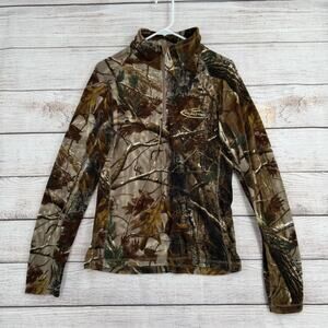 Team RealTree 1/4 Zip Camouflage Pullover Womens Medium Brown Green